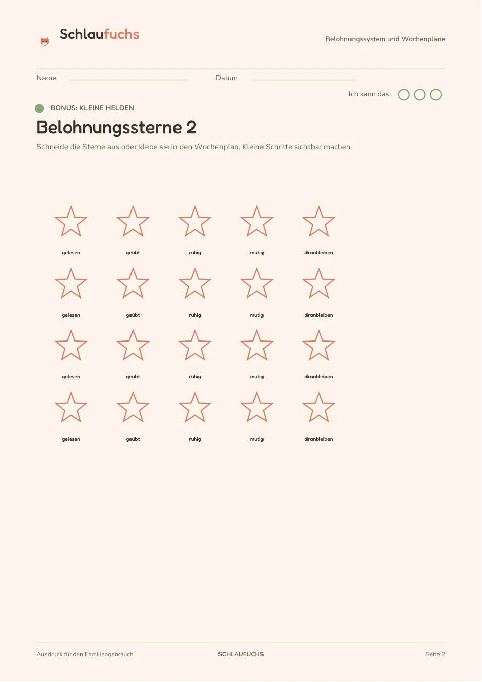Vorschau: Belohnungssystem Kleine Helden